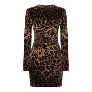 Bruine Luipaardprint Jurk Dolce & Gabbana , Brown , Dames