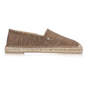 Slip-on Espadrilles met Medusa Logo Detail Versace , Beige , Dames