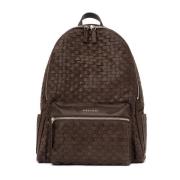 Bruin Leren Geweven Rugzak Orciani , Brown , Unisex