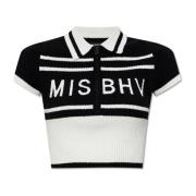 Geknipte top met logo Misbhv , Black , Dames