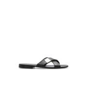 Leren slides Giuseppe Zanotti , Black , Heren