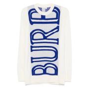 Luxe Wit Ronde-Hals Gebreide Kleding Burberry , White , Dames