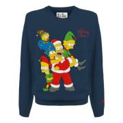 Simpsons Cheers Ronde Hals Sweater MC2 Saint Barth , Blue , Heren