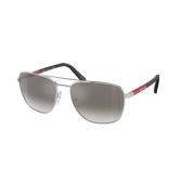 Zilveren Gradient Spiegel Zonnebril Prada , Gray , Unisex