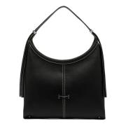 Zwarte Norma Leren Schoudertas Gianni Chiarini , Black , Dames