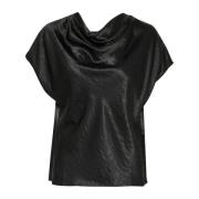 Elegante Gedrapeerde Top Blouse Zwart InWear , Black , Dames