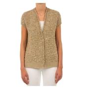 Korte Beige Cardigan Le Tricot Perugia , Beige , Dames