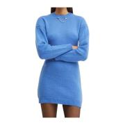 Heldere Blauwe Jurk Moschino , Blue , Dames