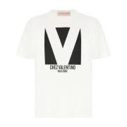 Casual Katoenen T-Shirt voor Mannen Valentino Garavani , Beige , Heren