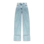 Jeans met opgerolde pijpen in een rechte snit Lanvin , Blue , Dames