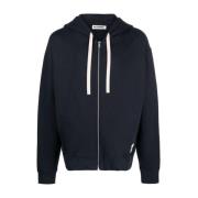 Ritssluiting Hoodie Sweatshirt Jil Sander , Blue , Heren