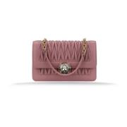 Leren Dames Schoudertas met Envelop Zakken Miu Miu , Pink , Dames