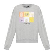 Gedrukte sweatshirt Versace , Gray , Heren