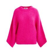 Mohair Blend Batwing Sweater Essentiel Antwerp , Pink , Dames