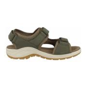 Platte Sandalen van Nubuck Leer Lowa , Green , Dames