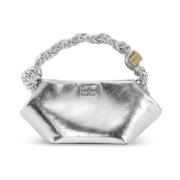 Metallic Mini Bou Tas Ganni , Gray , Dames