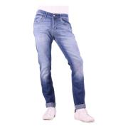 Blauwe Skinny Fit Jeans met knoopsluiting Dondup , Blue , Heren