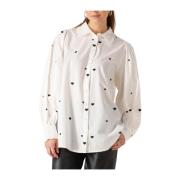 Elegante witte blouse met lange mouwen Y.a.s , White , Dames