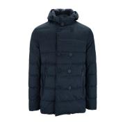 Heren knoop rits puffer jas Herno , Blue , Heren