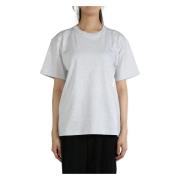 Essential Tee met Puff Logo en Bound Neck Alexander Wang , Gray , Dame...