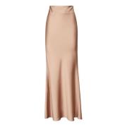 Champagne Lange Rok met Achterrits Andamane , Beige , Dames