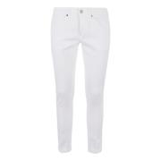 Witte Skinny Fit Katoenen Broek Dondup , White , Heren