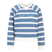 Gestreepte Sweater met Unieke Applicatie Rich & Royal , Blue , Dames