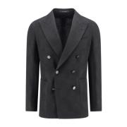 Zwarte Dubbelrij Blazer Tagliatore , Black , Heren