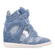 Denim High-Top Sneakers Lichtblauw Isabel Marant , Blue , Dames