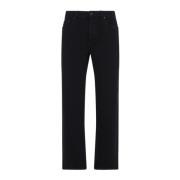 Blauwe Katoenen Broek Saint Laurent , Black , Heren