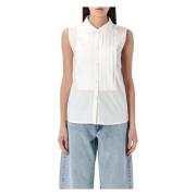 Witte Peter Pan Kraag Mouwloze Blouse A.p.c. , White , Dames