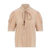 Zijden Shirt Nude Neutrals Chloé , Beige , Dames