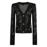 Zwarte Pailletten Cardigan Rotate Birger Christensen , Black , Dames