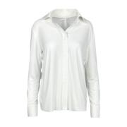 Witte Polo Shirt met Splitmanchetten Norma Kamali , White , Dames