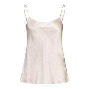 Glanzende Mouwloze Top Vince , Beige , Dames