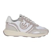 Witte Leren Sneakers Moderne Stijl Pinko , White , Dames