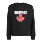 Casual Sweatshirt voor dagelijks gebruik Dsquared2 , Black , Heren