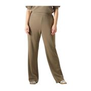 Olijfgroene Stijlvolle Pantalons Notre-v , Brown , Dames