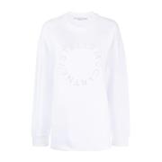 Puut Wit Rhinestone Logo Sweatshirt Stella McCartney , White , Dames