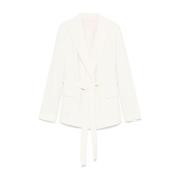 Witte Jas met Schoudervullingen Twinset , White , Dames