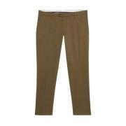 Donkere Militaire Slim Fit Dubbel Gedraaide Katoenen Chino's Brooks Br...