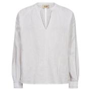 Boho Chic Linnen Blouse - Spellbound MOS Mosh , White , Dames