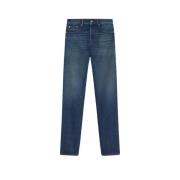 Denim broek in vintage stijl met contraststiksels Sportmax , Blue , Da...