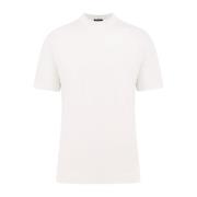 Katoen Zijde Crew-neck T-shirt Ermenegildo Zegna , White , Heren