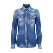 Westerse Stijl Shirt Dsquared2 , Blue , Dames