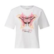 T-shirt met vlinderprint Marc Cain , White , Dames