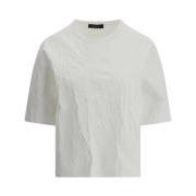 Crackle Effect Monochrome Katoenen T-shirt Fabiana Filippi , White , D...