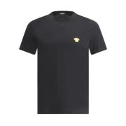 Medusa Logo Katoenen T-shirt Versace , Black , Heren