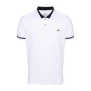 Gestreept poloshirt met Orb-logo Vivienne Westwood , White , Heren