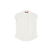 Romantische Zijden Blouse met Pofmouwen Max Mara Studio , White , Dame...